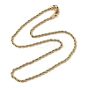 PVD Vacuum Plating 304 Stainless Steel Rope Chain Necklaces NJEW-H019-02G-1