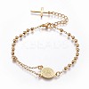 201 Stainless Steel Charm Bracelets X-BJEW-P258-15G-1