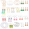 4 Styles Alloy Resin Hoop Earring Set for Women EJEW-UN0002-79-1