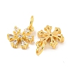 Rack Plating Brass Micro Pave Clear Cubic Zirconia Pendants KK-B093-04C-G-2