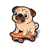 Pug with Skateboarding Enamel Pins JEWB-I055-04EB-08-1