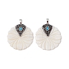 Natural Freshwater Shell Pendants BSHE-G033-06-2