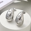 304 Stainless Steel Teardrop Stud Earrings EJEW-B108-05P-A-1