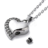 304 Stainless Steel Crystal Rhinestone Heart Urn Ashes Necklaces STAS-Z106-04P-4