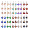 100Pcs 10 Colors Baking Paint Glass Pendants PALLOY-TAC0205-2