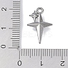Rack Plating Alloy Jet Rhinestone Pendants PALLOY-F018-18B-02-3