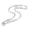 Non-Tarnish 304 Stainless Steel Paperclip Chain Necklaces NJEW-O124-01P-2