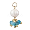 Natural Green Aventurine & Garne & Amethyst & Rose Quartz & Apatite Faceted Round & Potato Pearl Pendants PALLOY-JF04750-03-2