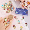 28Pcs 7 Styles Printed Alloy Enamel Pendants ENAM-SC0005-41-3