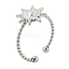 Sun 304 Stainless Steel Open Cuff Rings for Women RJEW-G338-13P-4