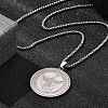 201 Stainless Steel Rhinestone Pendant Necklaces for Women NJEW-U021-02P-3