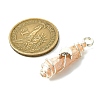 2Pcs Electroplated Natural Quartz Crystal Dyed Copper Wire Wrapped Pendants PALLOY-JF03173-02-2