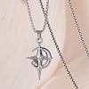 Star Moon Stainless Steel Crystal Rhinestone Pendant Necklaces FS-WGC8607-01-2