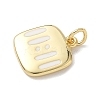 Brass Enamel 11:11 Pendants KK-B155-11G-02-2