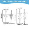 12Pcs 2 Style 201 Stainless Steel Pendant STAS-UN0041-60-3