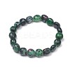 Natural Ruby in Zoisite Stretch Beaded Bracelets X-BJEW-K213-C07-1