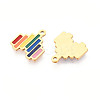 Rainbow Color 304 Stainless Steel Enamel Charms STAS-T065-51G-2