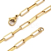 304 Stainless Steel Paperclip Chain Necklaces NJEW-Q013-03G-2