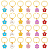 24Pcs 6 Colors Alloy Enamel Flower Keychain KEYC-NB00013-1
