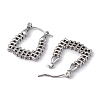 304 Stainless Steel Rectangle Hoop Earrings for Women EJEW-I284-03P-2
