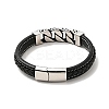 304 Stainless Steel Curb Chains Link Bracelet with Magnetic Clasp BJEW-C021-24P-2