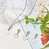 4Pcs 4 Styles 201 Stainless Steel Heart with Letter Pendant Decorations AJEW-BBC0002-44-3