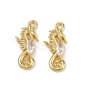 Brass Micro Pave Cubic Zirconia Pendants KK-C093-10G-1