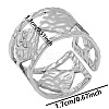 Minimalist Rhombus 304 Stainless Steel American European Wide Band Cuff Rings for Women ZM1805-1-1