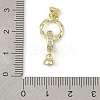 Brass Micro Pave Clear Cubic Zirconia Fold Over Clasps LS-KK-C107-08G-3