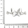 Butterfly Brass Micro Pave Clear Cubic Zirconia Fold Over Clasps KK-U059-44P-3