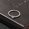 Heart Clear Cubic Zirconia Cuff Rings RJEW-G337-14P-3