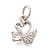 Rack Plating Brass Micro Pave Cubic Zirconia Charms KK-H508-31P-1