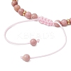Natural Rhodonite Braided Bead Bracelets BJEW-JB11241-02-4