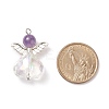 Natural Amethyst AB Color Acrylic Pendants PALLOY-TA00001-01-3