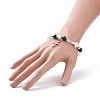 Natural & Synthetic Mixed Stone Beaded Bracelet with Cross Charm BJEW-TA00184-02-4