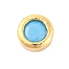 Rack Plating Flat Round Brass Micro Pave Cubic Zirconia Cabochons LS-KK-F874-03G-05-1