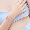 Fingerinspire 2Pcs Crystal Rhinestone Teardrop Link Bracelet BJEW-FG0001-01B-4