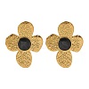 Ion Plating(IP) 304 Stainless Steel Flower Stud Earrings EJEW-C114-08G-1