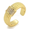 Rack Plating Brass Micro Pave Cubic Zirconia Cuff Rings for Women RJEW-I107-09G-1