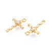 Brass Pave Clear Cubic Zirconia Pendants KK-T074-105G-2