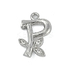 Brass Crystal Rhinestone Letter Links Connector Charms KK-S395-06P-P-1