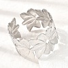 32.5MM 304 Stainless Steel Hollow Flower Cuff Bangles for Women SA-CBAB767-32P-3