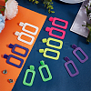 6 Pairs 6 Style Hollow Out Rectangle Acrylic Dangle Stud Earrings EJEW-AN0001-59-7