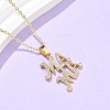 Mother's Day Brass Micro Pave Clear Cubic Zirconia Pendant Necklaces for Women NJEW-Q021-01B-G-3