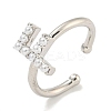 Rack Plating Brass Open Cuff Rings for Women RJEW-F162-01P-F-1