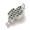 Rack Plating Brass Micro Pave Green Cubic Zirconia Cactus Connector Links KK-U027-01P-2