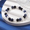 Natural Sodalite & Selenite & Eyeless Obsidian Round Beaded Stretch Bracelets BJEW-JB10114-02-2