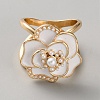 Flower Zinc Alloy Scarf Ring Clip AJEW-WH0348-834C-1