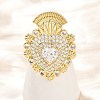 Brass Micro Pave Clear Cubic Zirconia Cuff Rings RJEW-P155-04D-G-1