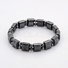 Synthetic Magnetic Hematite Square and Round Beads Stretch Bracelets for Valentine's Day Gift LS-BJEW-M066-13-1